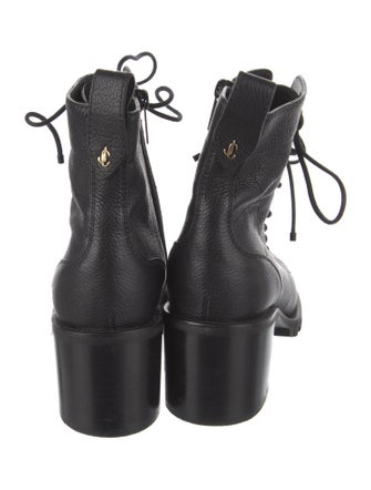 Jimmy Choo Leather Crystal Embellishments Lace-Up Boots