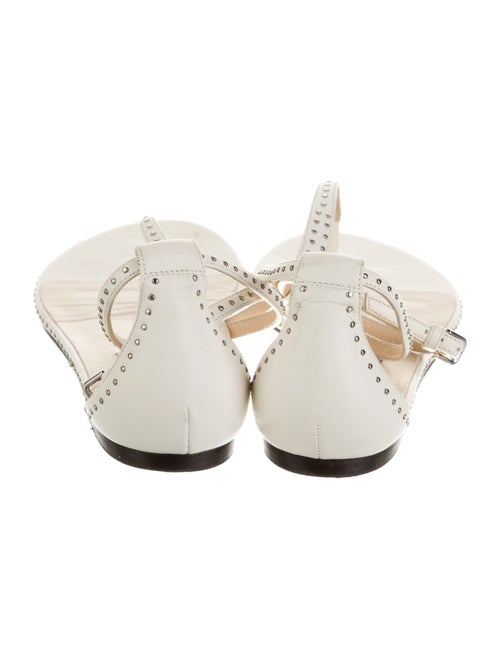 Jimmy Choo Leather Studded Accents T-Strap Sandals