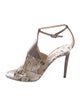 Jimmy Choo Embossed Leather Animal Print Sandals