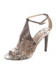 Jimmy Choo Embossed Leather Animal Print Sandals