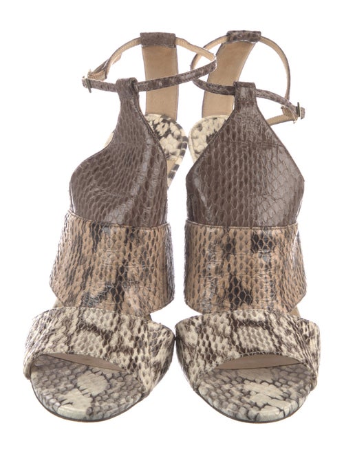 Jimmy Choo Embossed Leather Animal Print Sandals