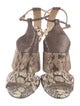 Jimmy Choo Embossed Leather Animal Print Sandals