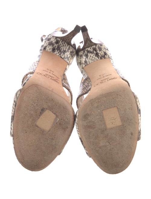 Jimmy Choo Embossed Leather Animal Print Sandals