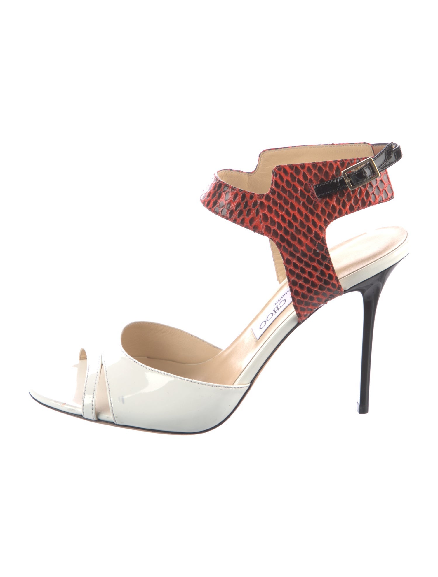 Jimmy Choo Patent Leather Animal Print Sandals