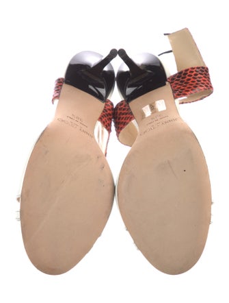 Jimmy Choo Patent Leather Animal Print Sandals