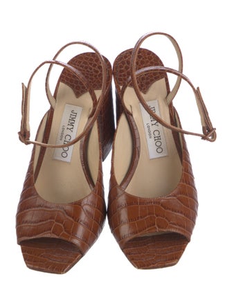 Jimmy Choo Embossed Leather Sandals