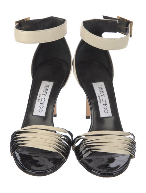 Jimmy Choo Leather Colorblock Pattern Sandals