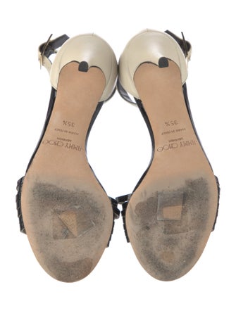 Jimmy Choo Leather Colorblock Pattern Sandals
