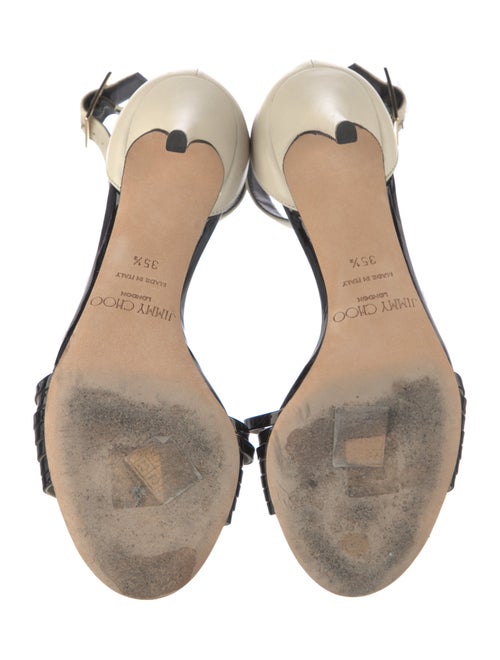 Jimmy Choo Leather Colorblock Pattern Sandals