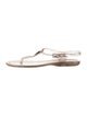 Jimmy Choo Rubber Glitter Accents T-Strap Sandals