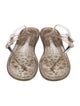 Jimmy Choo Rubber Glitter Accents T-Strap Sandals