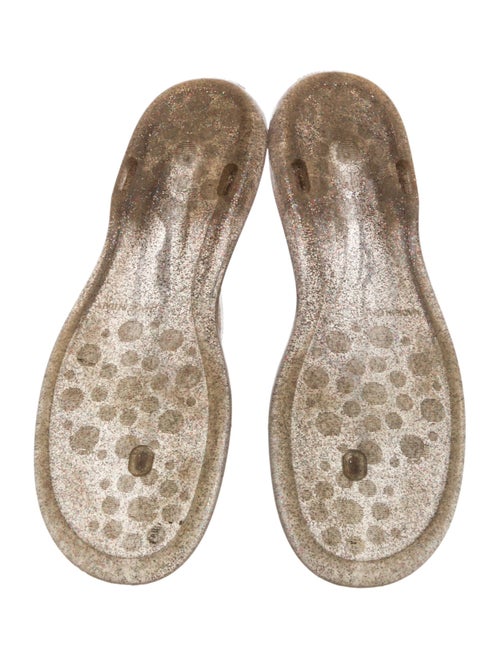 Jimmy Choo Rubber Glitter Accents T-Strap Sandals