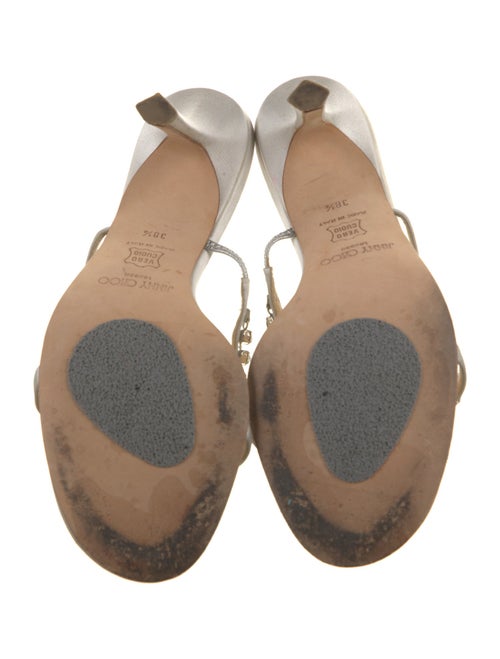 Jimmy Choo Satin Crystal Embellishments Slides