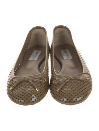 Jimmy Choo Leather Lasercut Accents Ballet Flats