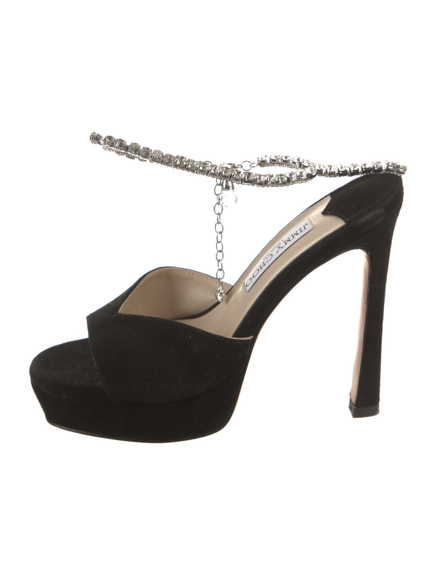 Jimmy Choo Suede Crystal Embellishments Sandals
