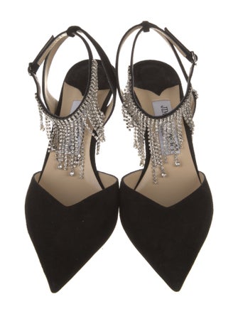 Jimmy Choo Suede Crystal Embellishments Slingback Pumps