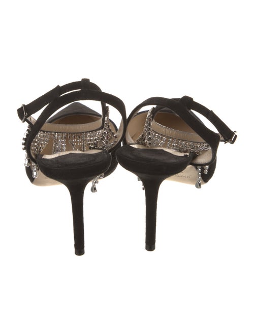 Jimmy Choo Suede Crystal Embellishments Slingback Pumps