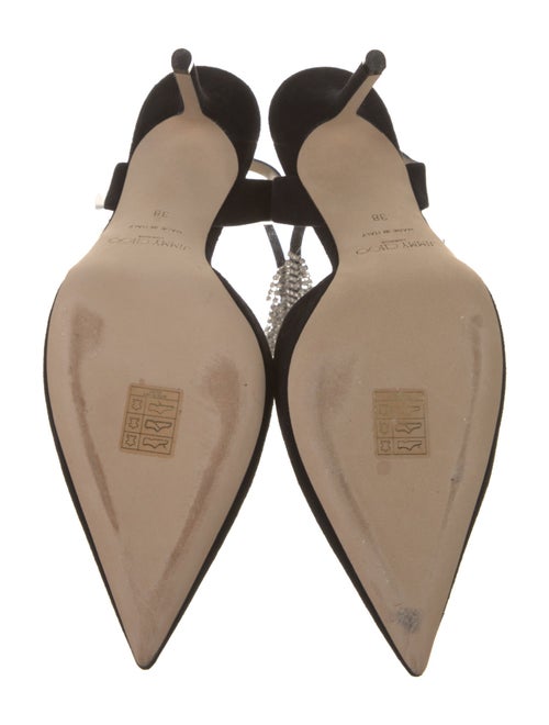 Jimmy Choo Suede Crystal Embellishments Slingback Pumps