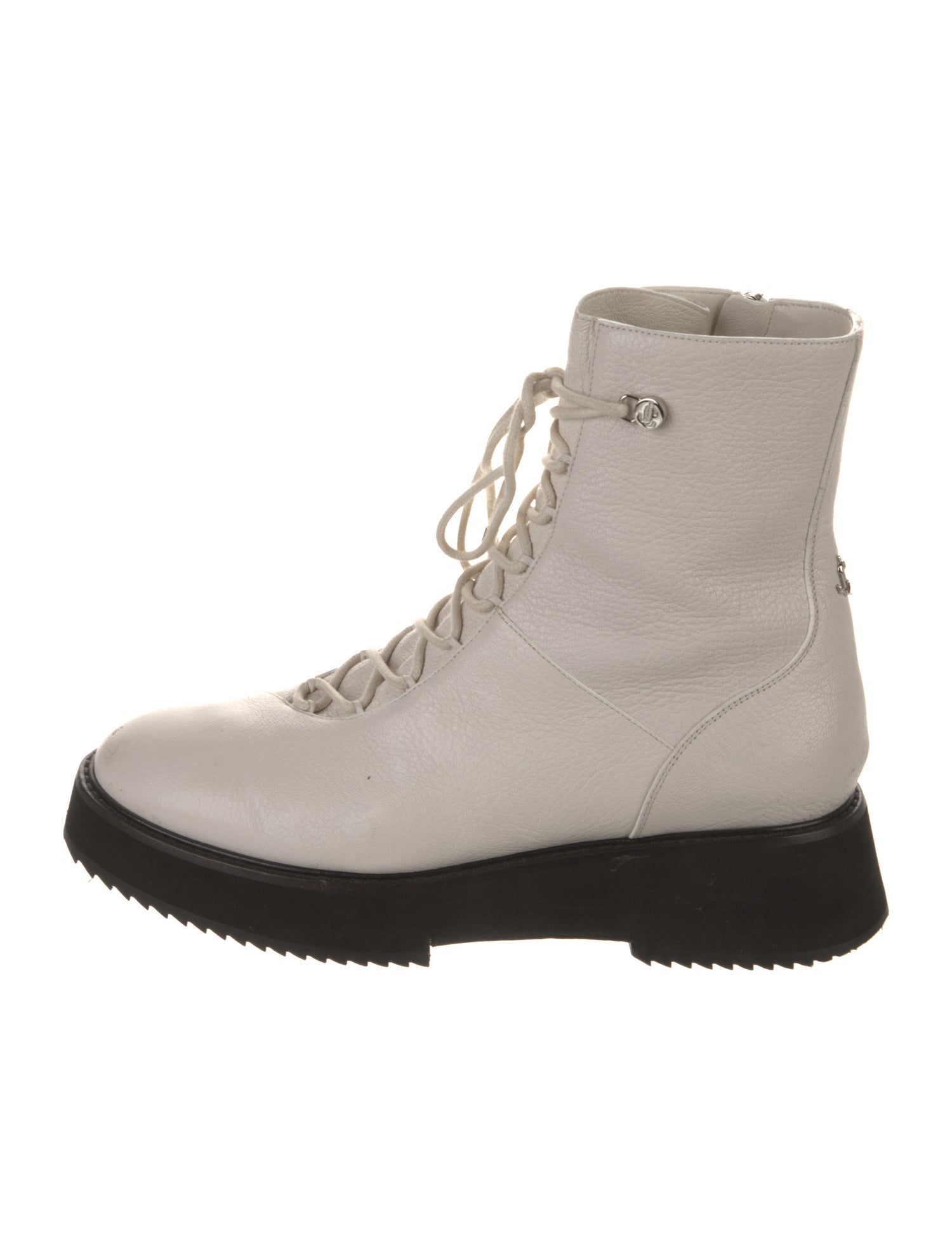 Jimmy Choo Leather Colorblock Pattern Combat Boots