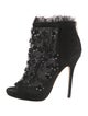 Jimmy Choo Suede Crystal Embellishments Lace-Up Boots
