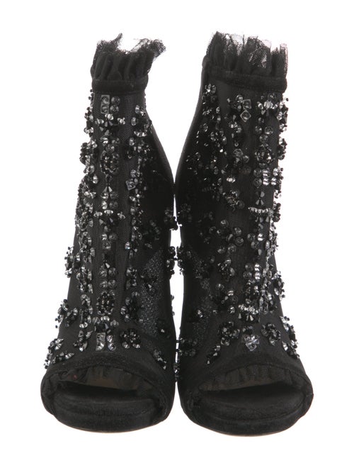 Jimmy Choo Suede Crystal Embellishments Lace-Up Boots