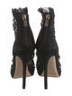 Jimmy Choo Suede Crystal Embellishments Lace-Up Boots
