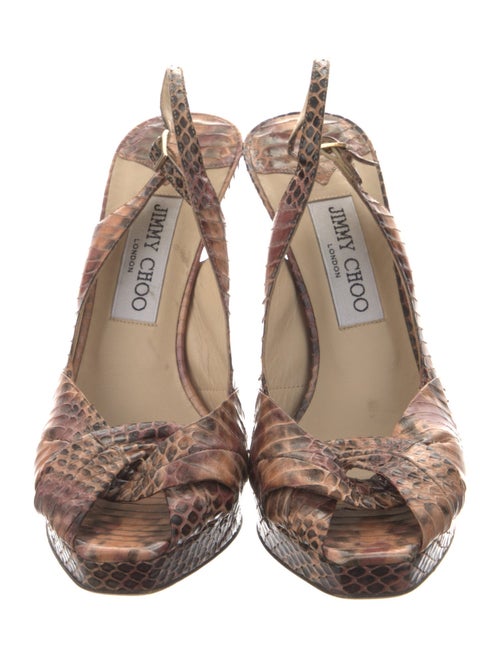 Jimmy Choo Python Animal Print Slingback Pumps