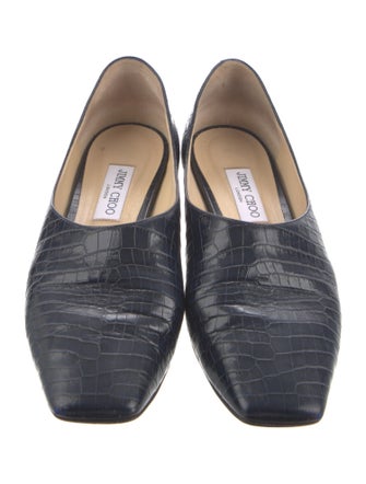 Jimmy Choo Leather Animal Print Flats