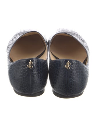 Jimmy Choo Leather Animal Print Flats