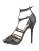 Jimmy Choo Leather Printed Gladiator Sandals