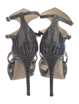 Jimmy Choo Leather Printed Gladiator Sandals