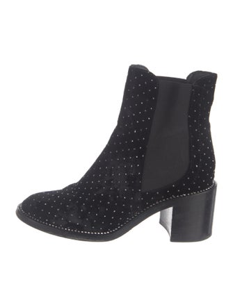 Jimmy Choo Velvet Polka Dot Print Chelsea Boots