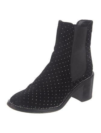 Jimmy Choo Velvet Polka Dot Print Chelsea Boots