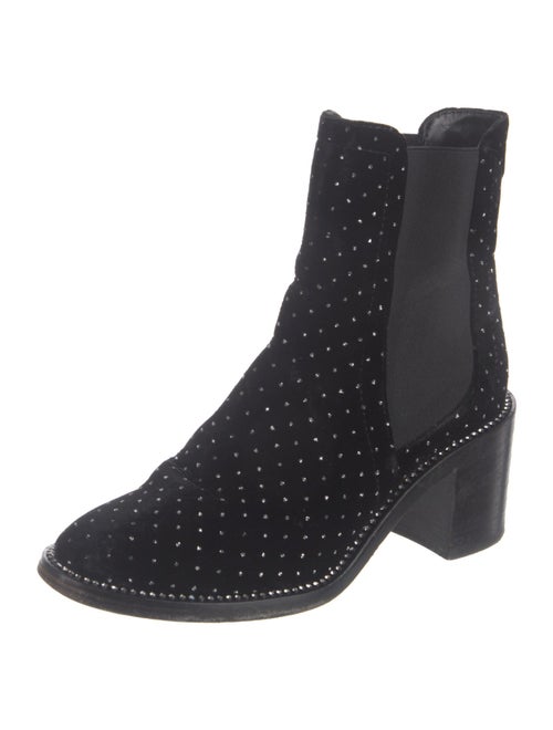 Jimmy Choo Velvet Polka Dot Print Chelsea Boots