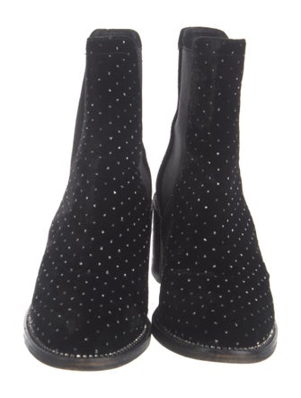 Jimmy Choo Velvet Polka Dot Print Chelsea Boots