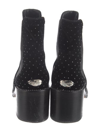 Jimmy Choo Velvet Polka Dot Print Chelsea Boots