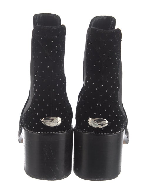 Jimmy Choo Velvet Polka Dot Print Chelsea Boots