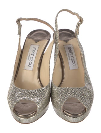 Jimmy Choo Glitter Glitter Accents Slingback Pumps