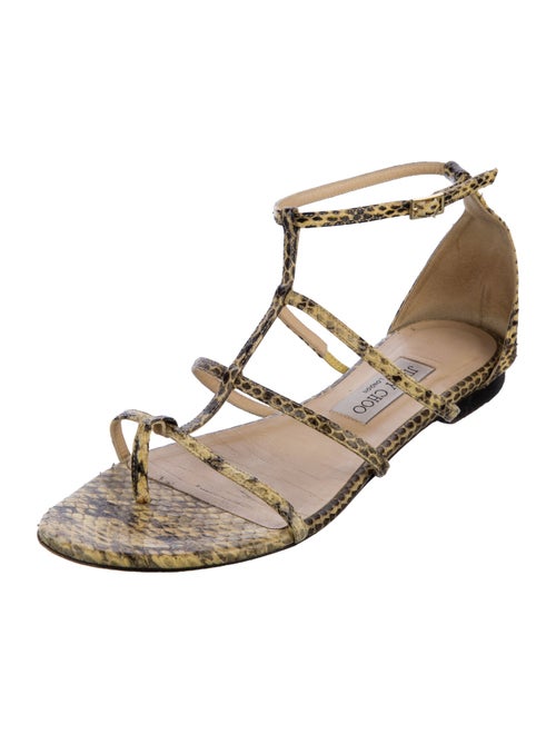 Jimmy Choo Snakeskin Animal Print Gladiator Sandals