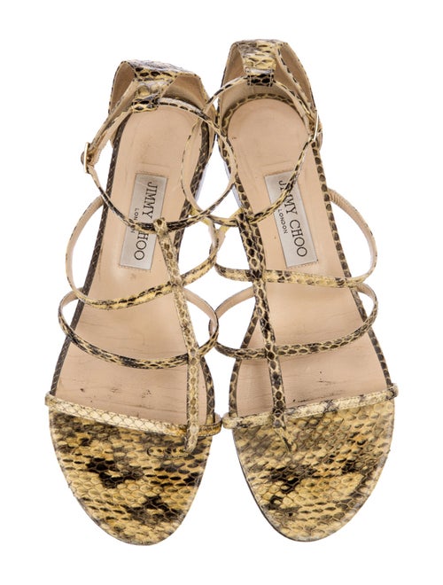 Jimmy Choo Snakeskin Animal Print Gladiator Sandals