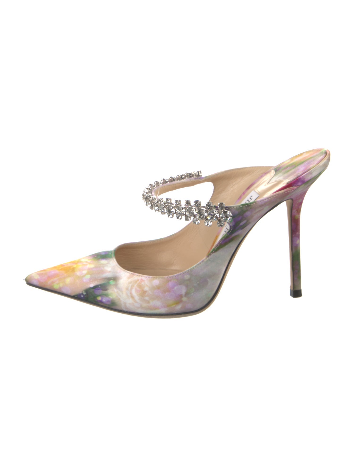 Jimmy Choo Satin Printed Mules