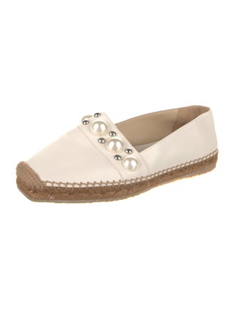 Jimmy Choo Leather Studded Accents Espadrilles