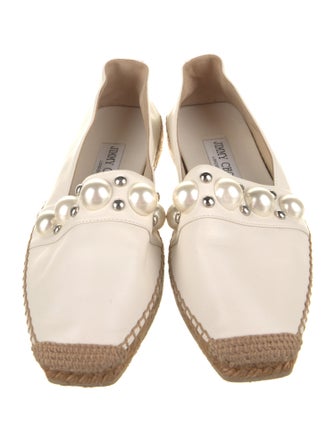 Jimmy Choo Leather Studded Accents Espadrilles