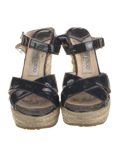 Jimmy Choo Patent Leather Braided Accents Espadrilles