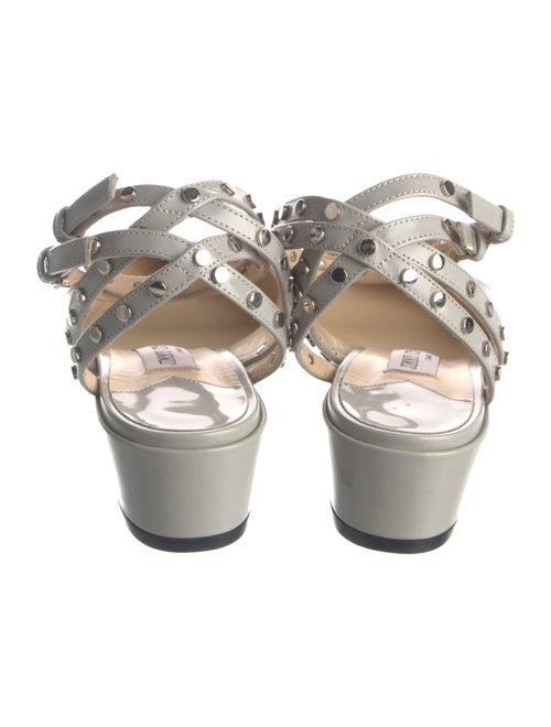 Jimmy Choo Patent Leather Studded Accents Slingback Flats