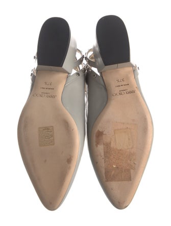 Jimmy Choo Patent Leather Studded Accents Slingback Flats