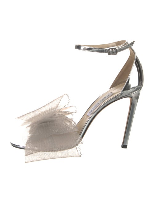 Jimmy Choo Patent Leather Mesh Accents Sandals