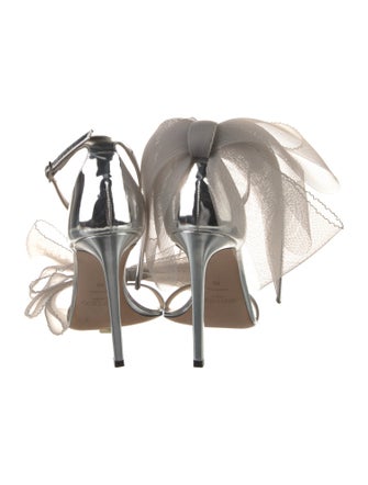 Jimmy Choo Patent Leather Mesh Accents Sandals