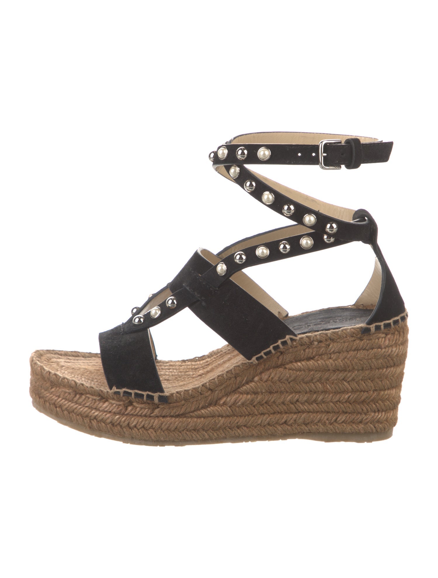 Jimmy Choo Suede Studded Accents Espadrilles