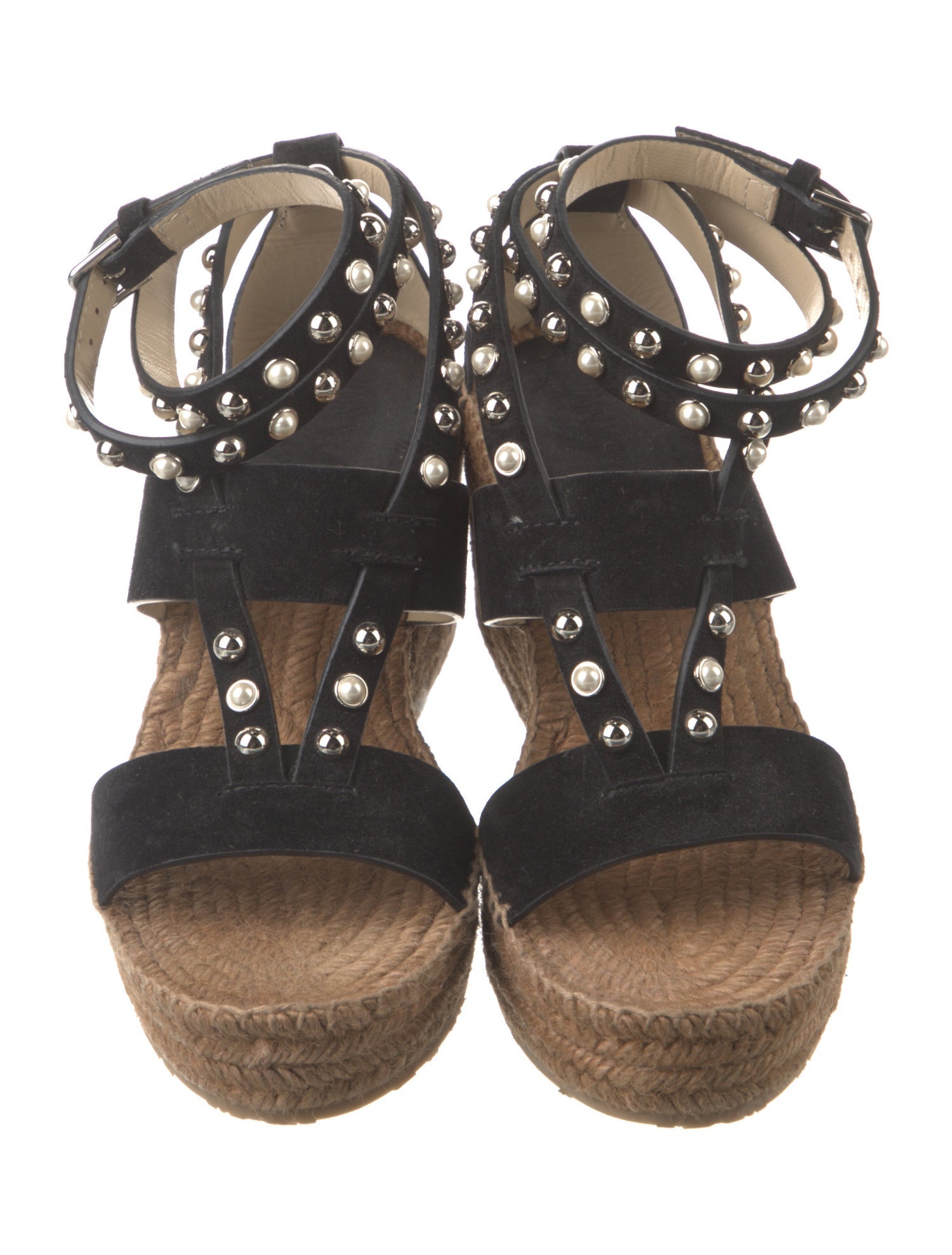 Jimmy Choo Suede Studded Accents Espadrilles
